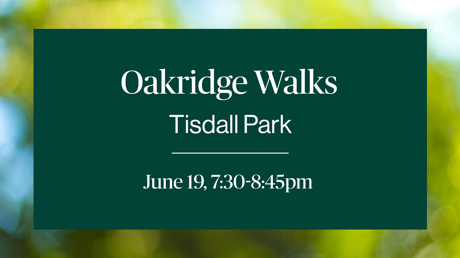 Oakridge Walks