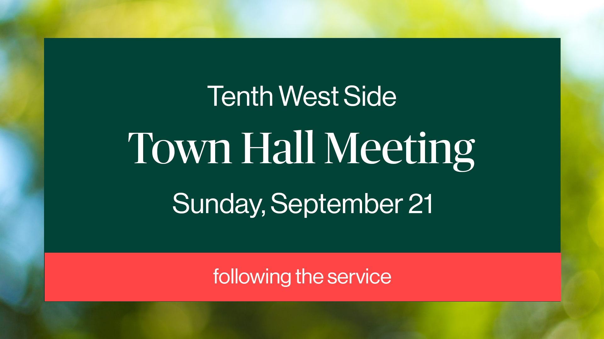 Town Hall Meeting